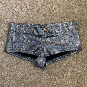 iHeartRaves metallic shorts